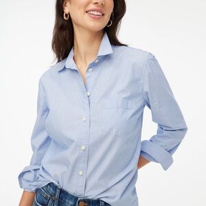 J. Crew Women’s Light Blue Button-Up Shirt Size Large